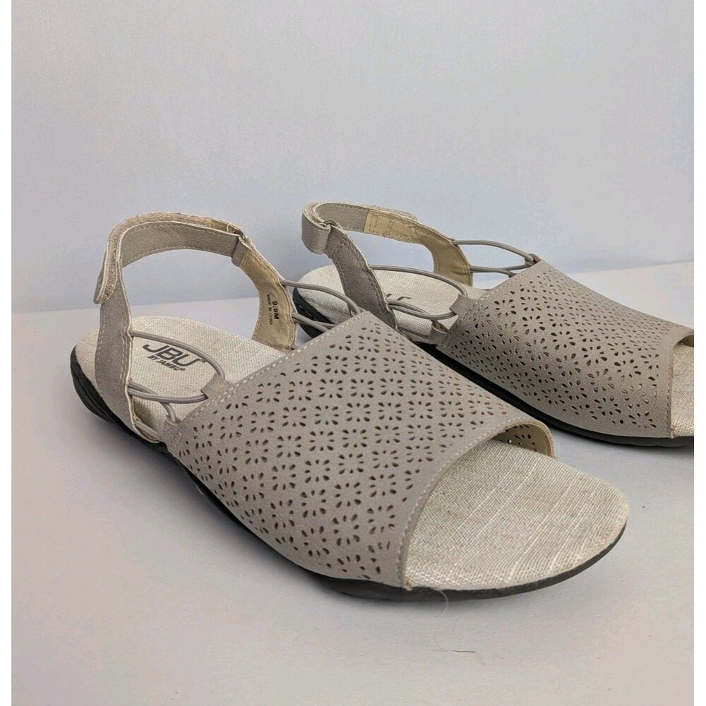 JBU By Jambu Sandals Womens Size 9.5W Wide Shoes Tan Taupe Vegan Pixie